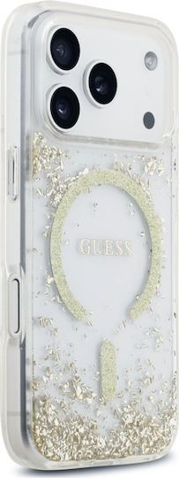 Калъф за iPhone 18 Pro iPhone 17 Pro – Guess Resin Bottom Glitter Magsafe – Златен