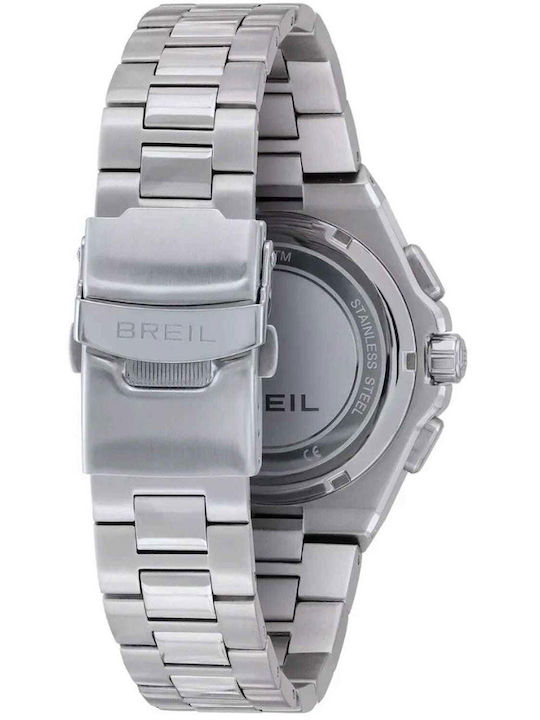 Men's Battery Chronograph Watch with Silver Stainless Steel Bracelet