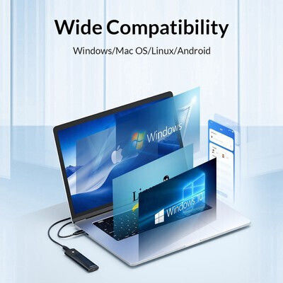 Orico Pwm2 M.2 SATA III Hard Drive Enclosure with SATA Type-C Connection in White