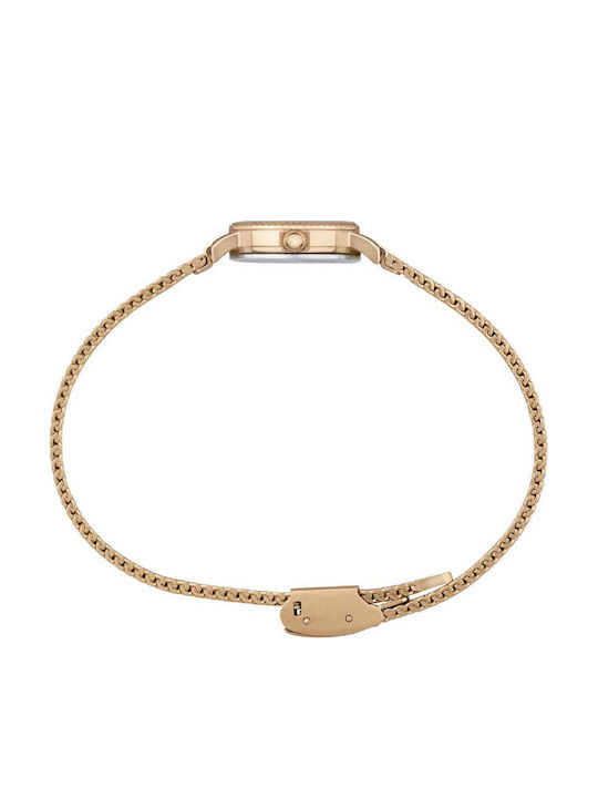 Women's Battery-Powered Watch with Pink Gold Stainless Steel Bracelet