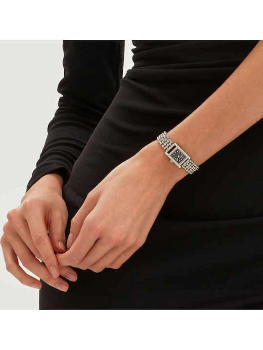 Women's Battery-Powered Watch with Silver Stainless Steel Bracelet