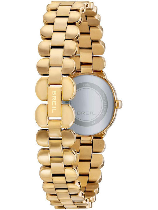 Women's Battery-Powered Watch with Gold Stainless Steel Bracelet