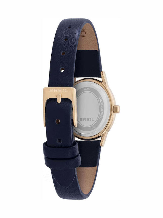 Women's Battery-Powered Watch with Blue Leather Strap
