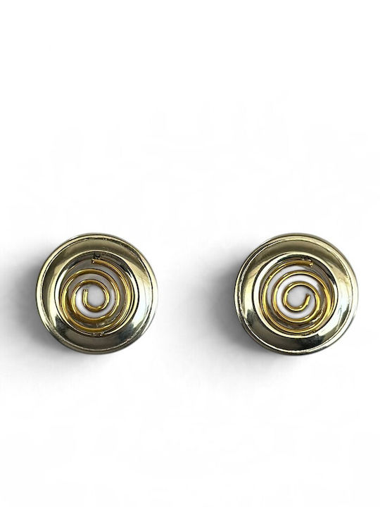 Women's Round Earrings Silver Gold Spiral Design Prime Steel Gold Silver Women One Size Ssn302 Women's Round Earrings Silver Gold Spiral Design Prime Steel Gold Silver Women One Size Ssn302
