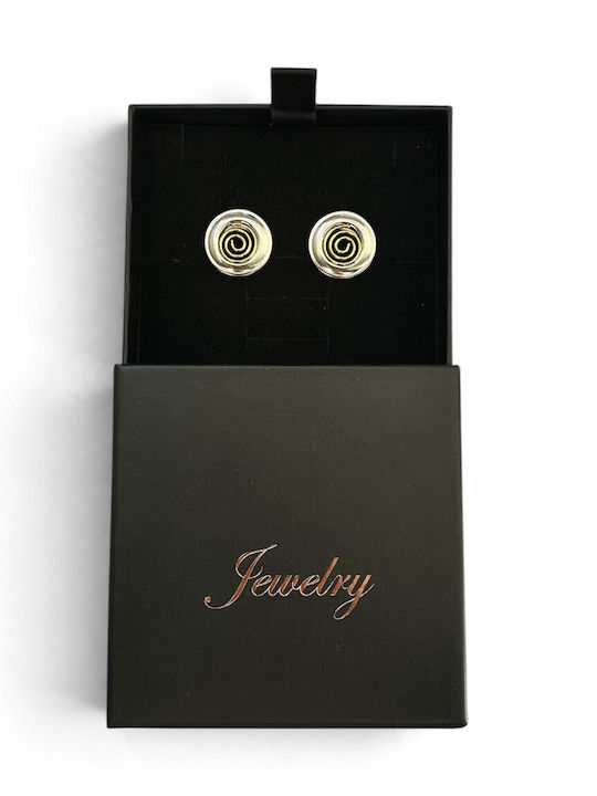 Women's Round Earrings Silver Gold Spiral Design Prime Steel Gold Silver Women One Size Ssn302