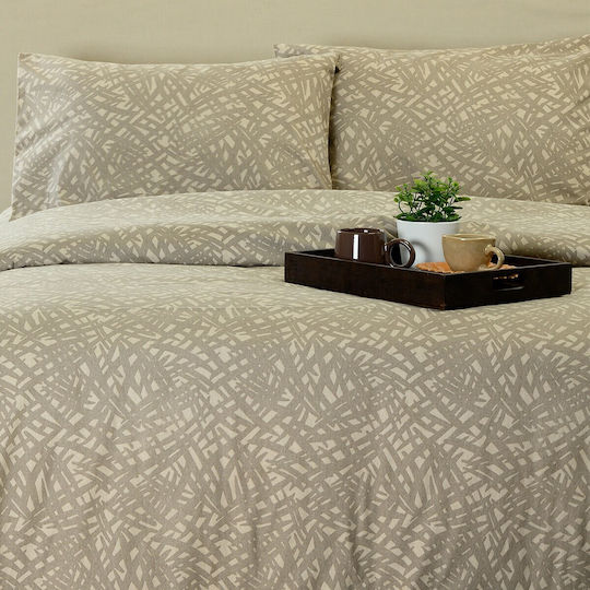 Melinen Single Bed Sheet Set 170x270cm Greige (3 Pieces)