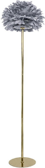 GloboStar Ales 204-0309 Modern Floor Lamp 1 X E27 Socket AC 220-240V IP20 Grey & Gold L40 X W40 X H150cm 204-0309