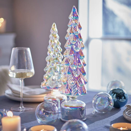 Illuminated Christmas Decorative Glass Tree Transparent