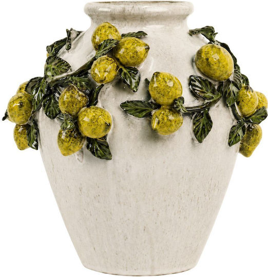 Ceramic Vase with Lemon Arrangement Φ31x33.5cm