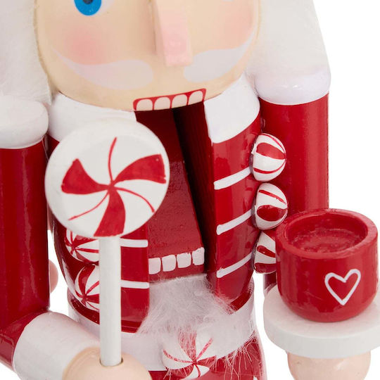 A-s Nutcracker Χριστουγεννιάτικος Καρυοθραύστης Ξύλινος Κόκκινος Ύψους 39.5εκ.
