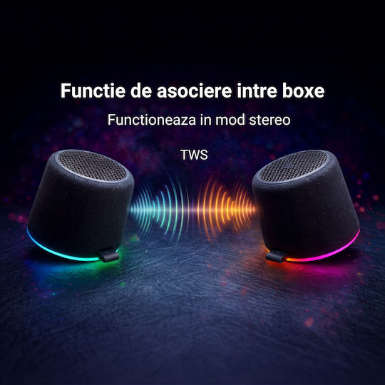 Ηχείο Bluetooth 8W με Διάρκεια Μπαταρίας έως 4 ώρες Μαύρο TEL114