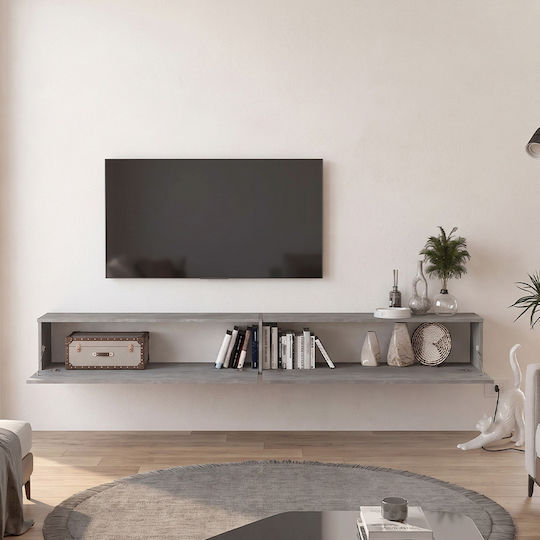 Espanse TV-Wandregal in Beton-Grau 241,8x31,7x30 cm Espanse TV-Wandregal in Beton-Grau 241,8x31,7x30 cm