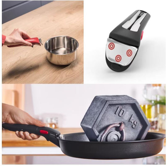 Tefal Ingenio Emotion Σετ Τηγάνια από Ανοξείδωτο Ατσάλι με Αντικολλητική Επίστρωση 3 Σκευών