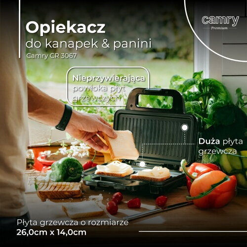 Sandwichmaker für 2 Toasts 750 W Schwarz