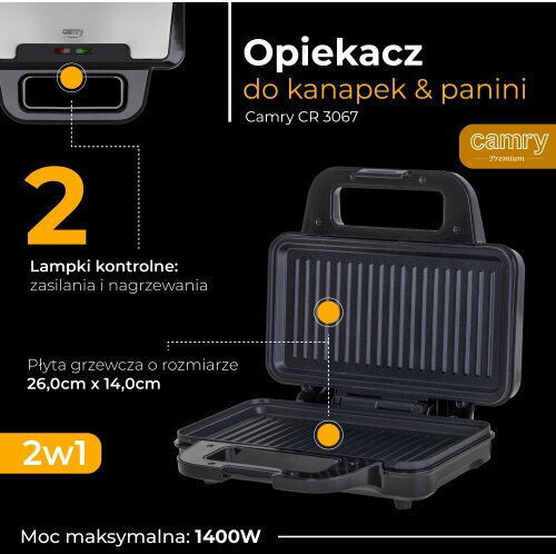 Sandwichmaker für 2 Toasts 750 W Schwarz