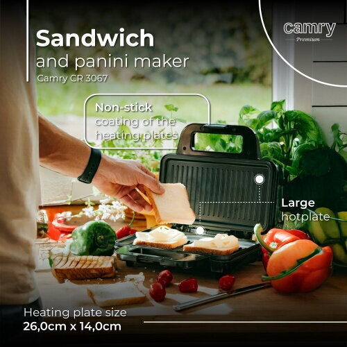 Sandwichmaker für 2 Toasts 750 W Schwarz