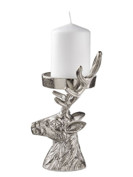Butlers Oh My Deer Κηροπήγιο Αλουμινίου σε Ασημί Χρώμα 21x18x11εκ.
