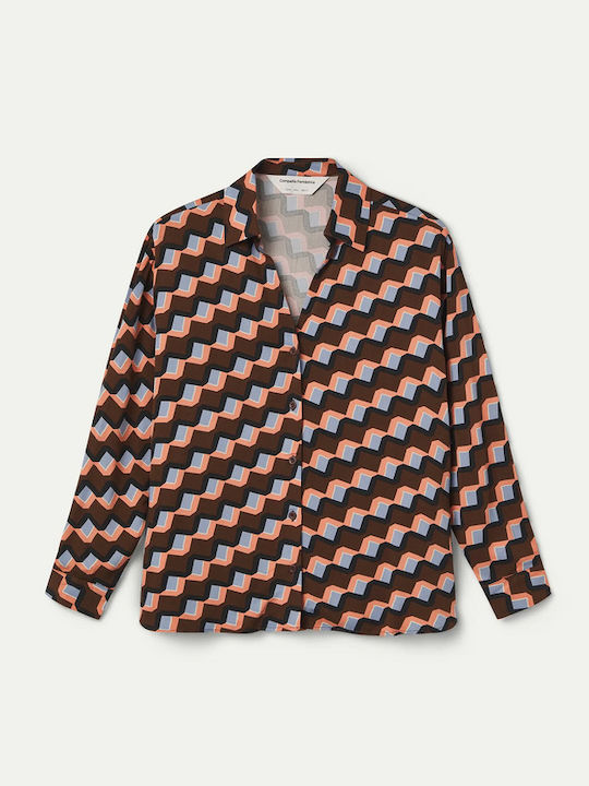 Langärmeliges Damenhemd Multicolour