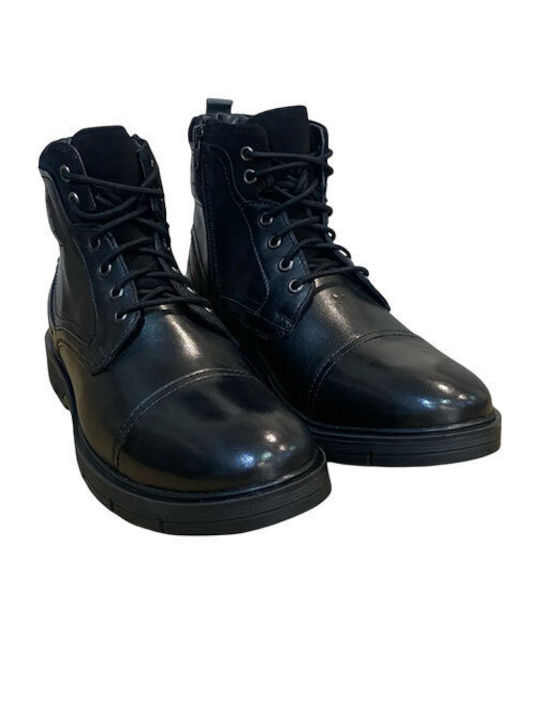 Anatomische Herrenstiefel aus Leder Schwarz
