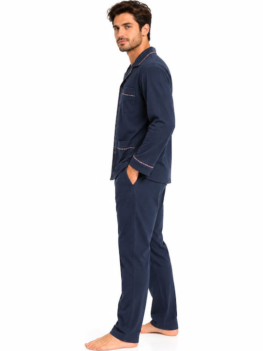 Nikiforos Winter Checked Men's Pyjamas Blue