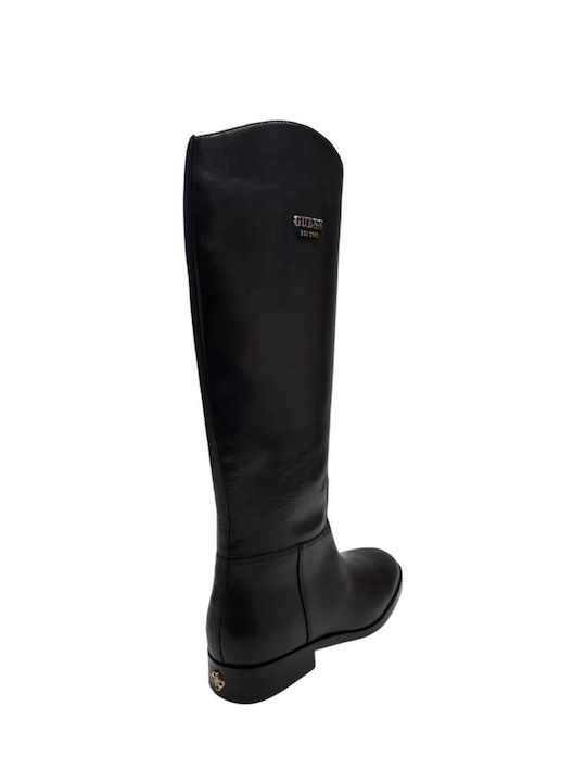Damenstiefel aus Leder Schwarz
