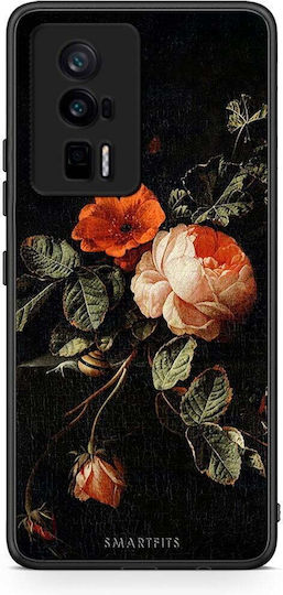 Smartfits Vintage Roses Umschlag Rückseite Schwarz (Poco F5 Pro) 8463119515987_46807972249939