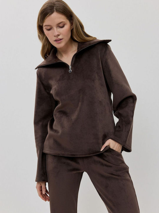 Aruelle Winterliches Damen-Pyjama-Set Choco