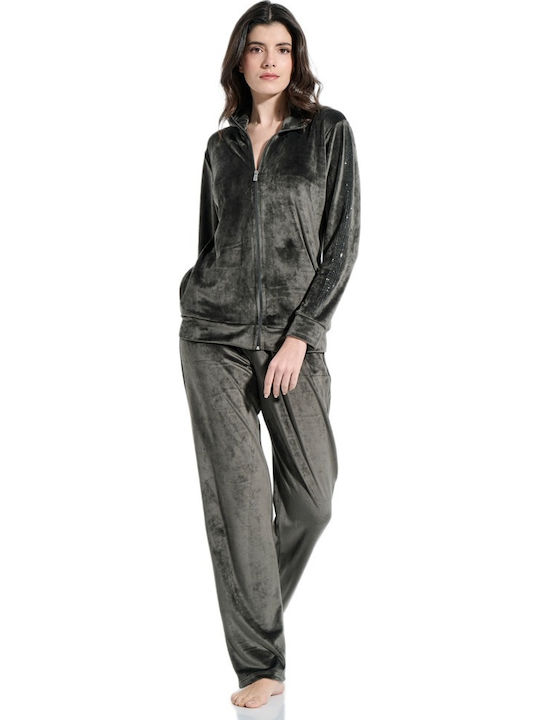 Jeannette Lingerie Winter Women's Grey Pyjama Set