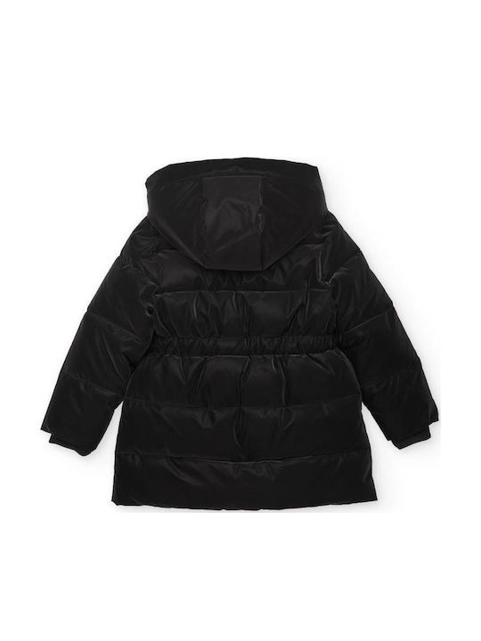 Kids' Short Hooded Parka Black