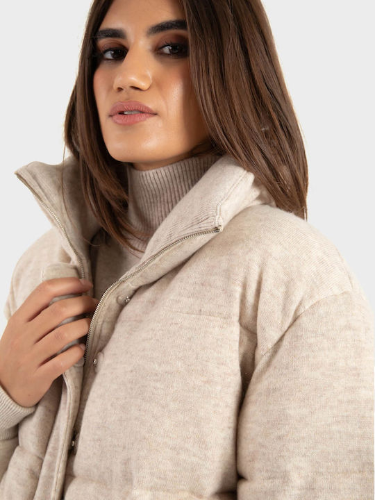 Дамско зимно яке Light Beige