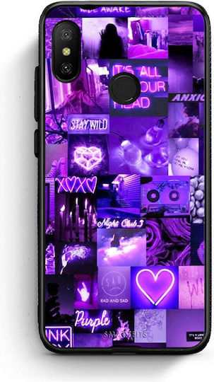 Smartfits Collage Stay Wild Umschlag Rückseite Lila (Xiaomi Mi A2 Lite) 7632007004315_43305467117723