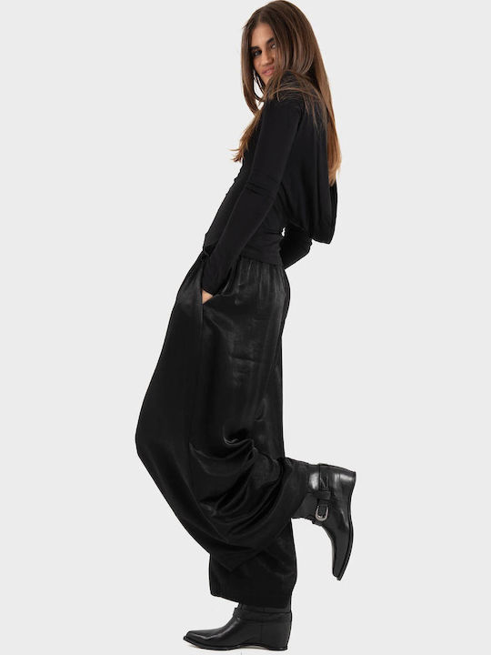 Vero Moda Women's Satin Wide-Leg Trousers Black