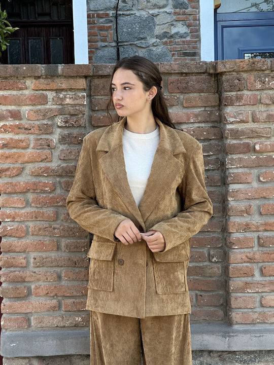 Moutaki Дамско рипсено сако Camel