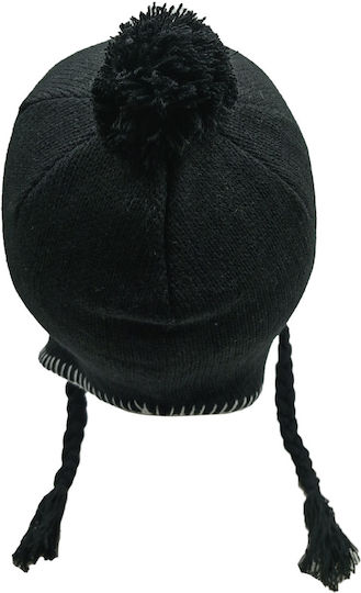 Beanie Unisex Fleece Σκούφος Πλεκτός σε Μαύρο χρώμα