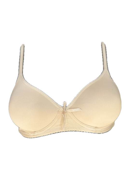 Beige Bra with Light Padding Without Underwire