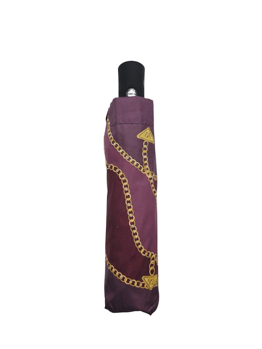 Windproof Automatic Compact Burgundy Rain Umbrella