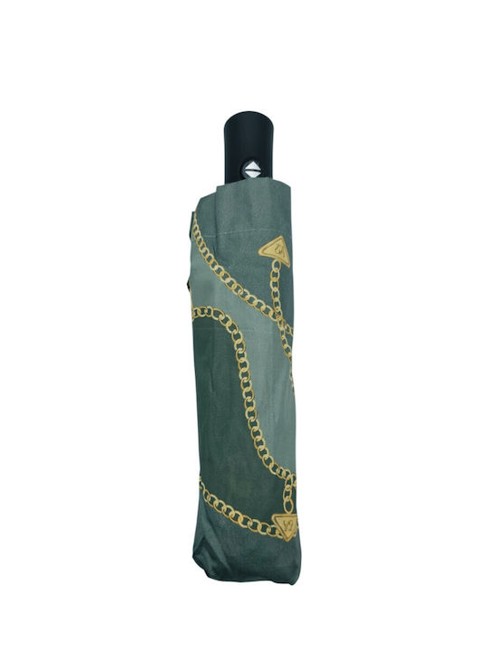 Windproof Automatic Compact Green Rain Umbrella