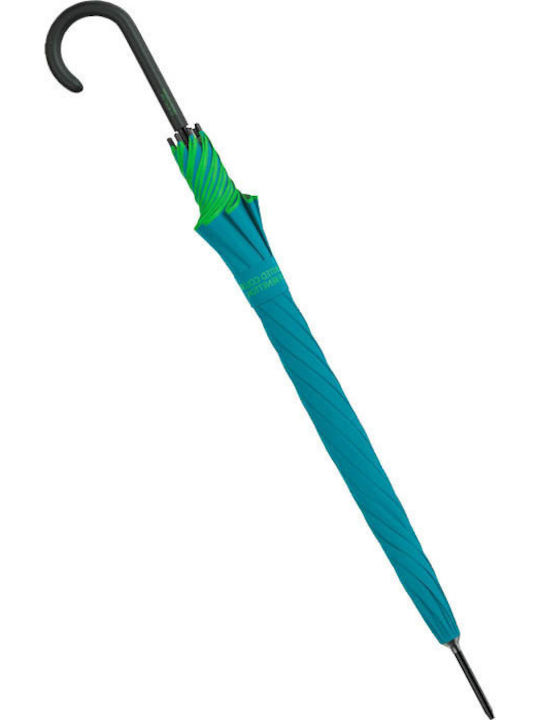 Automatic Rain Umbrella with Walking Stick Light Blue