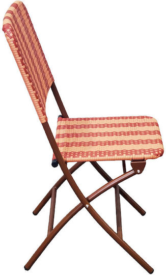 Scaun de exterior din rattan Mi, bordo, 2 buc., 45x59x90 cm