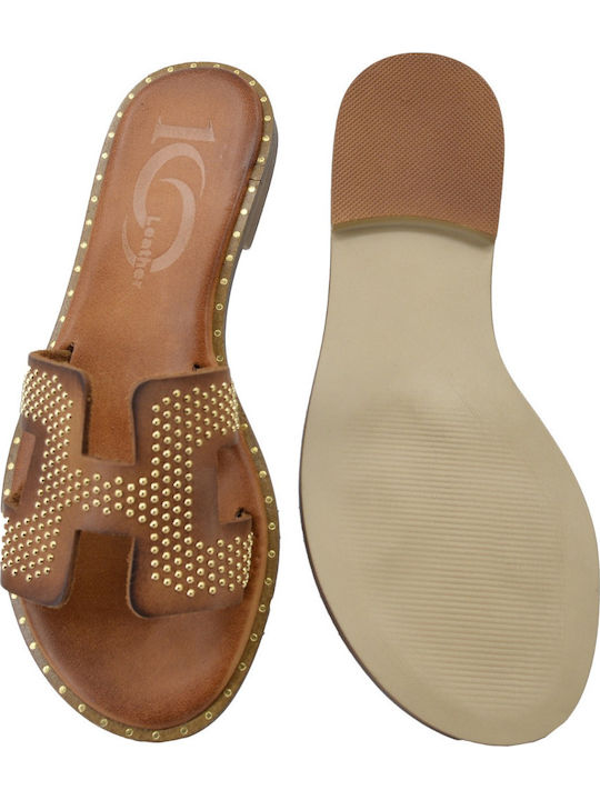 Lederne Damen-Sandalen in Tabac Braun