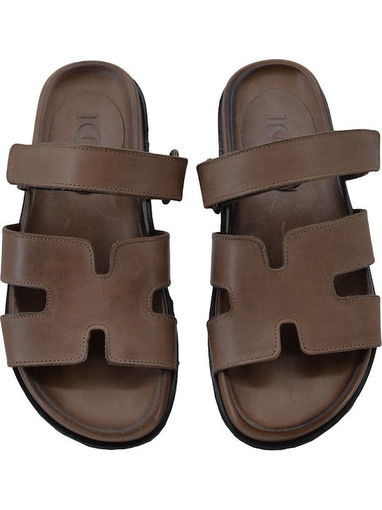 Braune Ledersandalen für Damen