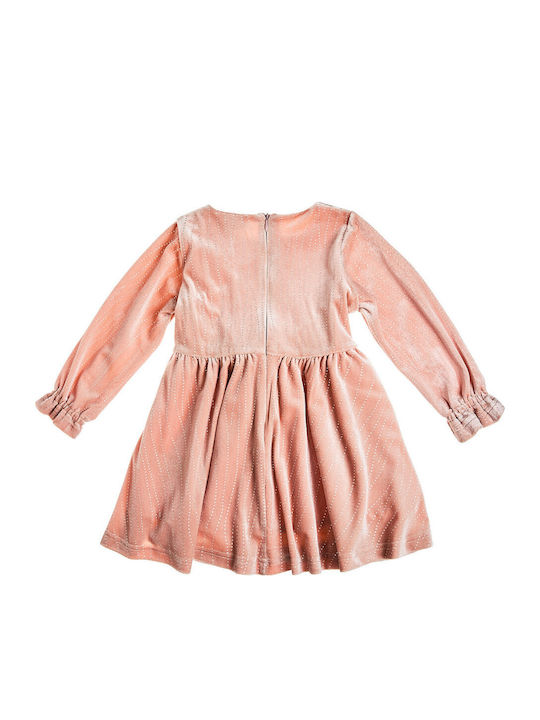 Rosa Samtkleid für Mädchen