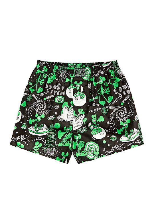 Herren-Boxershorts Weedy Black 2er-Pack