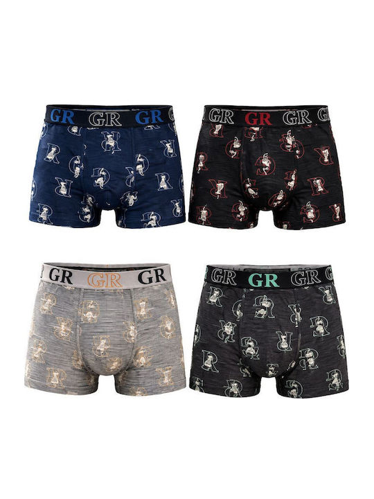Men's Multicolour Printed Boxers 4-Pack