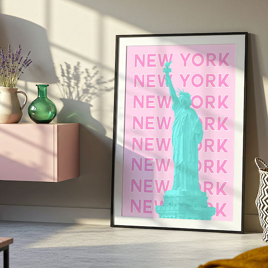 Poster New York City Pst25500 50cm X 70cm Premium Μαύρο Ξύλινο Κάδρο-63384pd136194f55323
