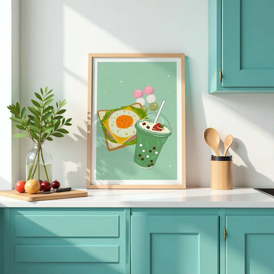 Healthy Breakfast Poster Pst25354 50cm X 70cm Premium Black Wooden Frame-62157pd128011f55323