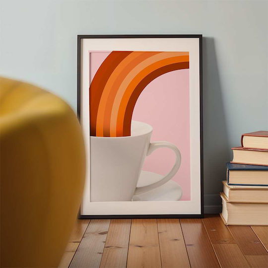 Poster Coffee Rainbow Pst25357 50cm X 70cm Premium Black Wooden Frame-62155pd127976f55323