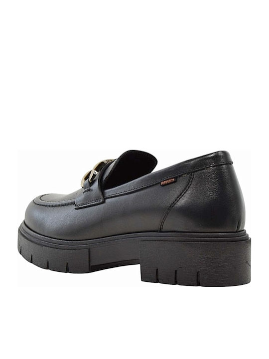 Δερμάτινα Γυναικεία Oxfords σε Μαύρο Χρώμα