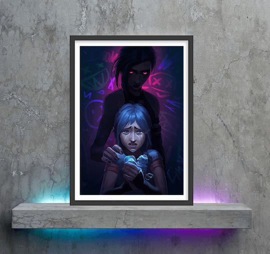 Poster Gaming Powder Vs Jinx Gm1112 21cm X 30cm Ramă Albă PVC 18x24