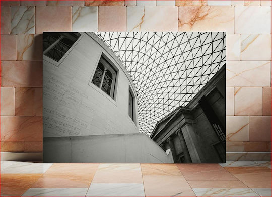 Geometric Architecture Painting A Modern Museum 30x20 Geometric Architecture Painting A Modern Museum 30x20